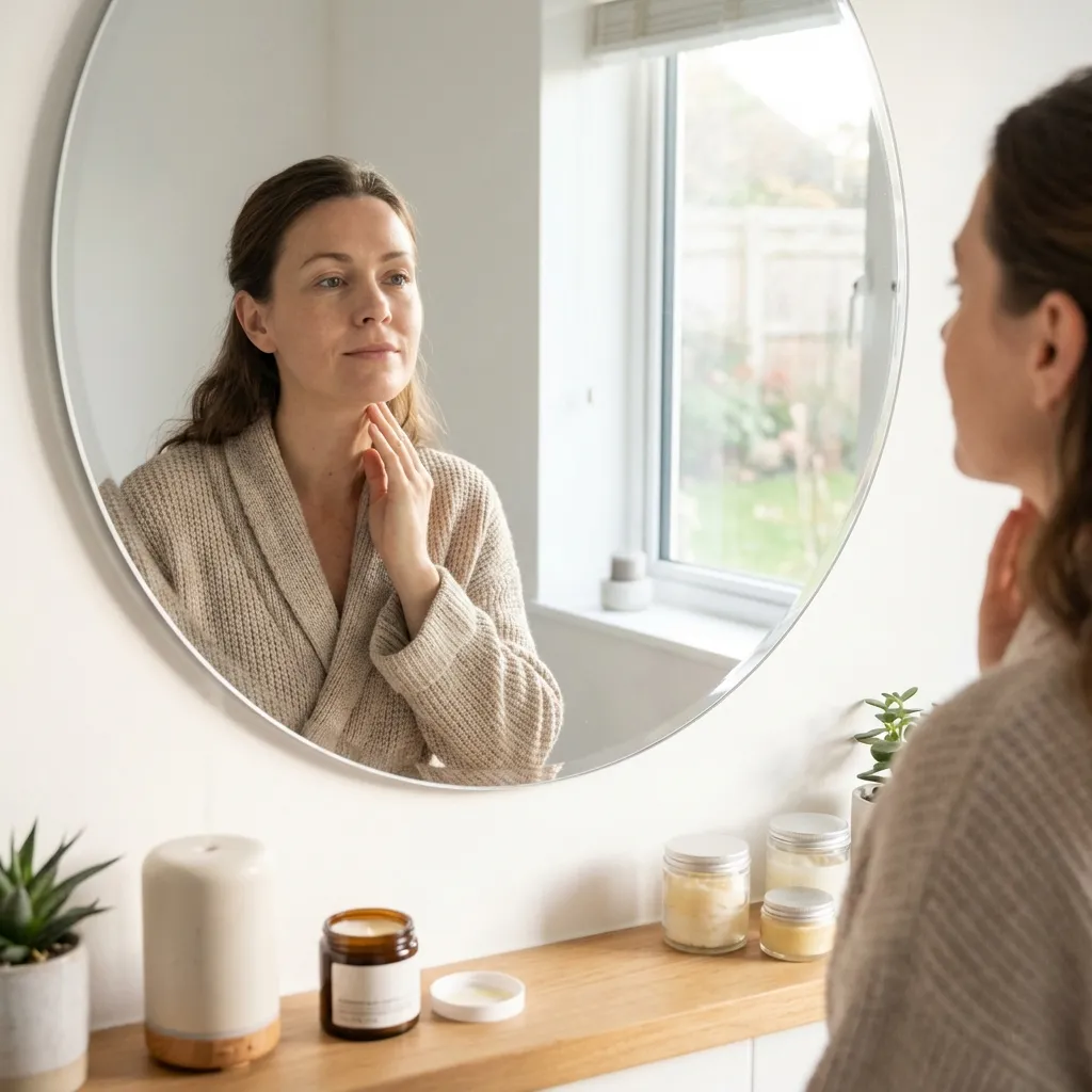 Thyroid health and hormone balance - woman in meditation with butterfly symbol