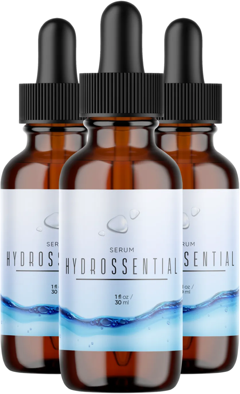 Hydrossential anti-aging serum bottles - natural skin care formula for wrinkle reduction
